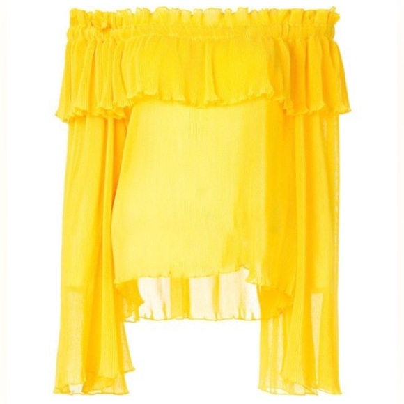 Alice McCall Pina Colada Off The Shoulder Blouse in Yellow RARE US 2 - Picture 1 of 6